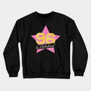 96th Birthday Gifts Women Fabulous - Pink Gold Crewneck Sweatshirt